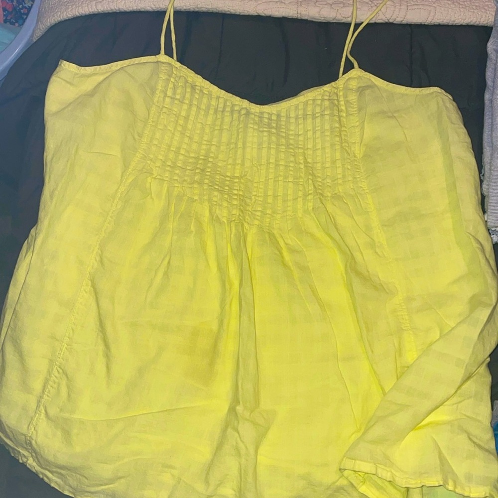 J.Crew neon yellow spaghetti strap tank, size 12